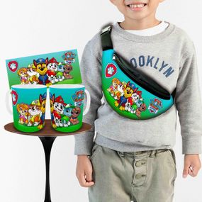Набір: дитяча сумка-бананка+кружка Щенячий патруль 32х15см, бананка для хлопчика через плече на подарунок (01012)