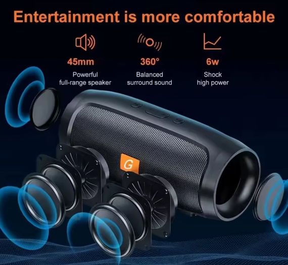 Портативна бездротова блютуз Bluetooth колонка з ФМ радіо | Зображення 1