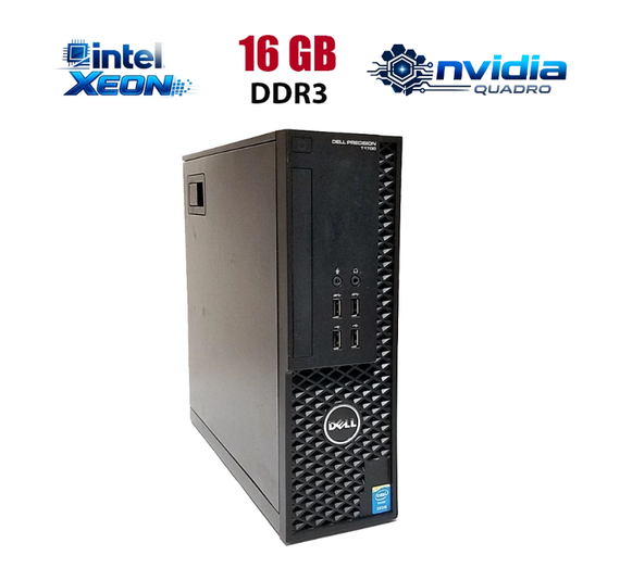 Робоча станція Dell Precision T1700 Desktop / Intel Xeon E3-1231 v3 (4 (8) ядра по 3.4 - 3.8 GHz) / 16 GB DDR3 / 512 GB SSD / nVidia Quadro P600, 2 GB GDDR5, 128-bit б/в