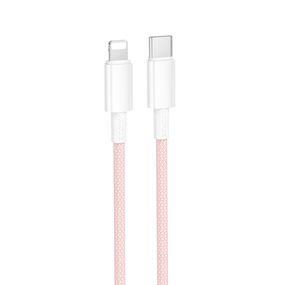 Дата кабель Borofone BX117 Source Type-C to Lightning 27W (1m) Pink