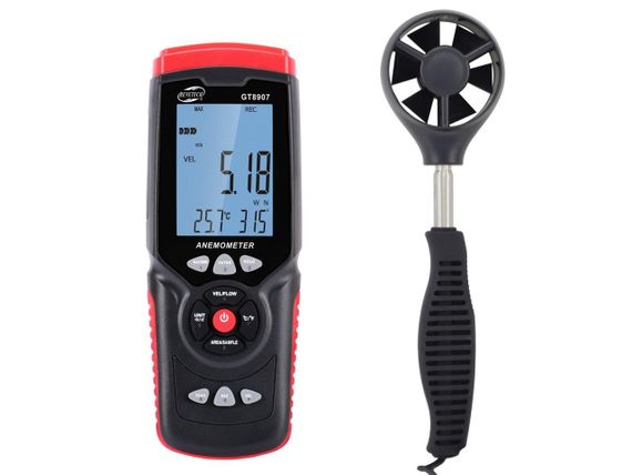 Анемометр професійний USB 0,3-45 м/с, 0-45 °C BENETECH GT8907 | Зображення 1