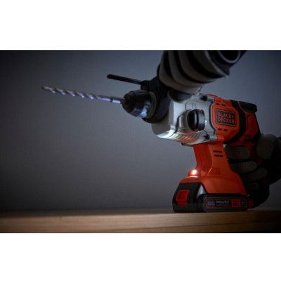 Перфоратор Black&amp;Decker SDS-Plus,18 В, 1.2 Дж, 3 режима, 2.6 кг (без АКБ и ЗУ) (BCD900B) | Зображення 1