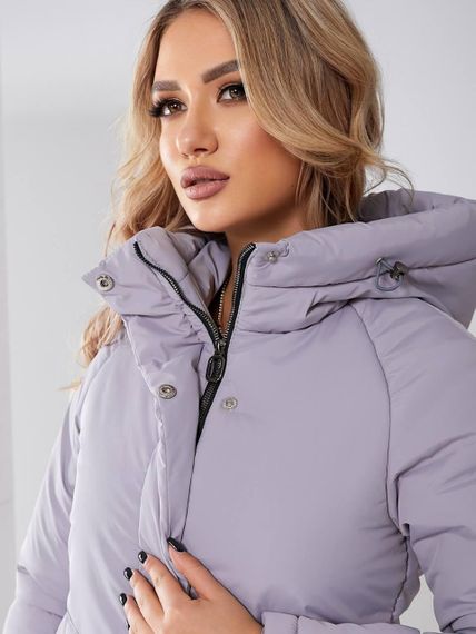 Жіноча зимова куртка з капюшоном, арт. 509, сірий | Зображення 6