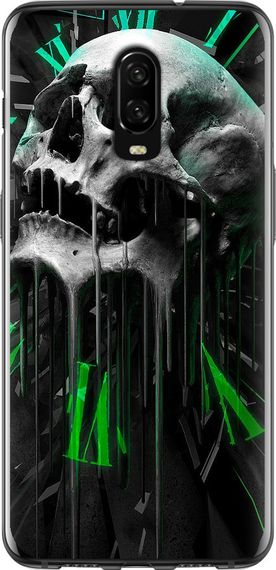 Чехол на OnePlus 6T Череп-часы "4100u-1587-17620"
