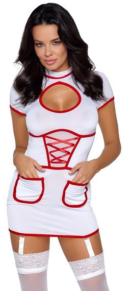 Рольовий костюм медсестри Cottelli Costumes, білий, XL | Зображення 7