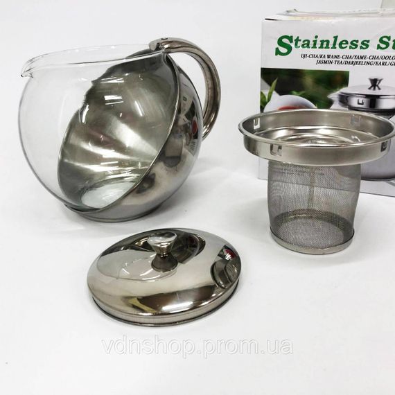 Стеклянный чайник для кофе и чая UNIQUE, Стеклянный заварочный чайник для чая чайники YL-62 | Зображення 7