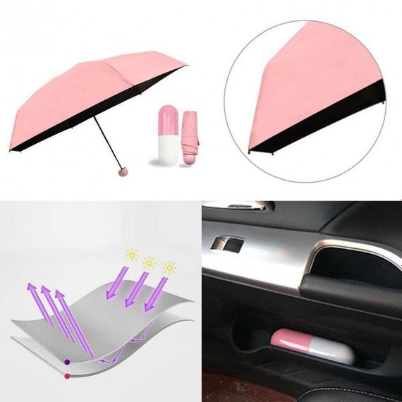 Кишенькова парасолька, Capsule umbrella, Парасолька маленька, Парасолька umbrella, Парасолька для дівчат. SY-706 Колір: рожевий | Зображення 1