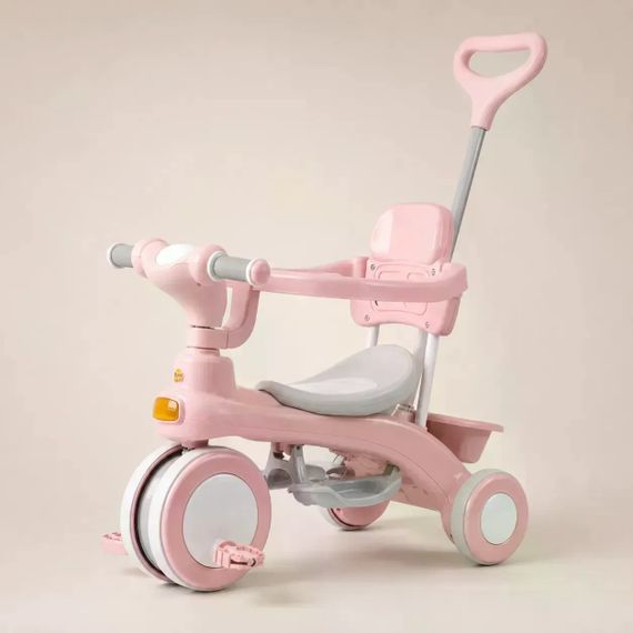 Дитячий триколісний велосипед Baby Carriage 588 рожевий з батьківською ручкою • Велосипед-коляска Baby Carriage 588 для малюків з кошиком | Зображення 2