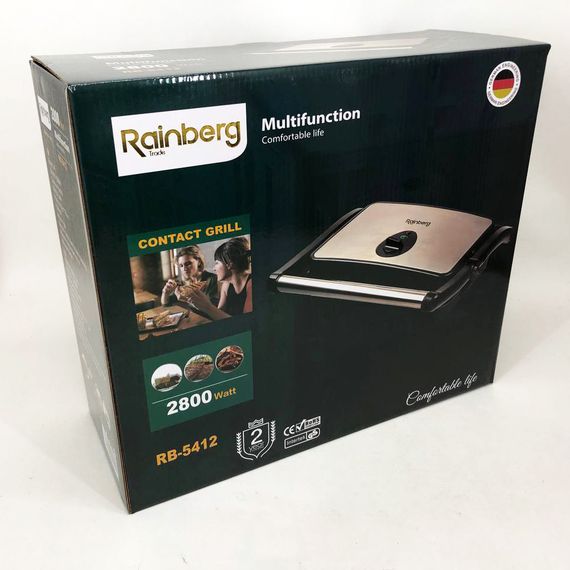Гриль двосторонній контактний Rainberg RB-5412 2800 Вт, Електрогриль для FD-576 стейків, Електробутербродниця | Зображення 6