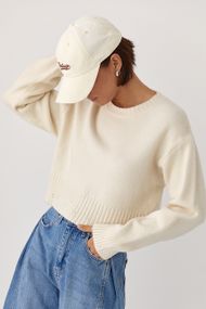 Укорочена в’язана кофта зі рваним ефектом - молочний цвет, ONE SIZE (є розміри)