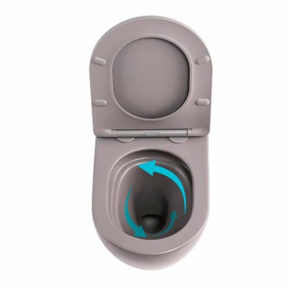 Унитаз подвесной Qtap Robin Ultra Quiet 520×365×340 мм, Stone grey, с сиденьем Slim Duroplast / Soft-close / Quick Release | Зображення 5
