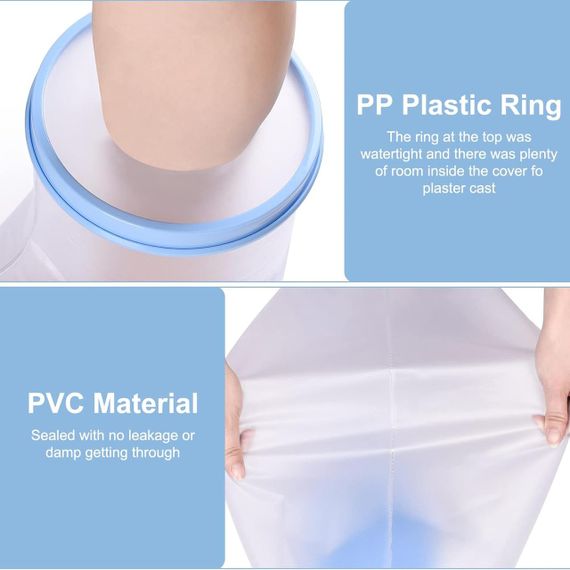 Защитный чехол для ноги при травмах, гипсе, ожогах, для взрослых, водонепроницаемый многоразовый от воды, S | Зображення 3