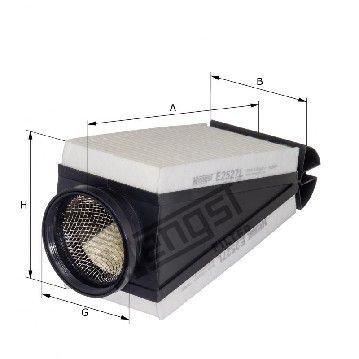 Фильтр воздушный Mercedes Benz W205 OM651 16-(с сеткой), Hengst, E2527L,
