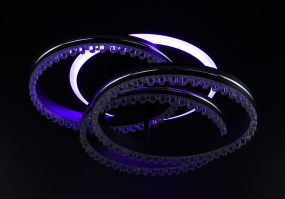 Люстра світлодіодна стельова LED світильник для квартири на стелю лед 26529 Чорний 16х43х43 см. | Зображення 6