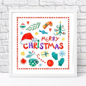 Постер у рамці Merry Christmas 30x30 см (WKMT_22NG016_WH)