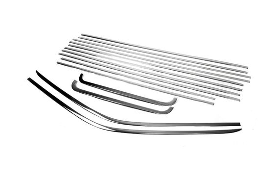 Повна окантовка вікон (14 шт, нерж) 1 бічні двері, Довга база для Volkswagen T5 Multivan 2003-2010рр | Зображення 2