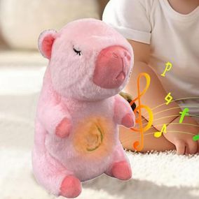 Розовый Интерактивная дышащая Капибара Snuggle Pulse CapyBuddy 30 см мягкая плюшевая игрушка