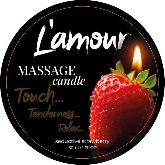 Масажна свічка L'amour Seductive Strawberry з ароматом полуниці, 30 мл Sex Aura