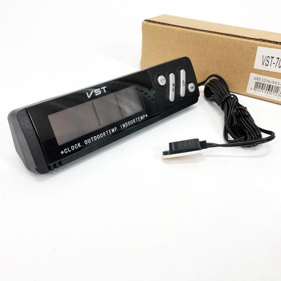 Годинник з внутрішнім і зовнішнім датчиком температури VST-7067, Годинник електронний з яскравими цифрами настільний. | Зображення 9