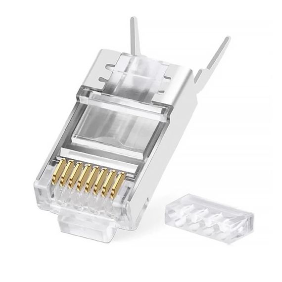 Конектор VEGGIEG V-E010 RJ-45 8P8C, Екранований двокомпонентний роз'єм | Зображення 1