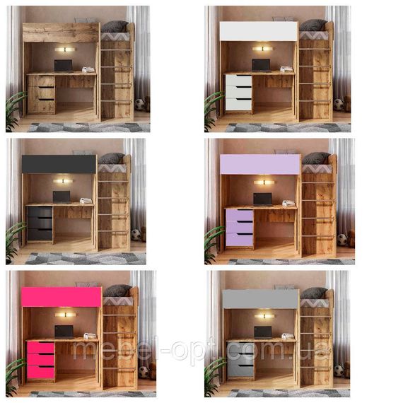Детская кровать-комната чердак Bed Room 3 цвет Дуб Тахо, выбор цвета корпуса и фасадов | Зображення 7