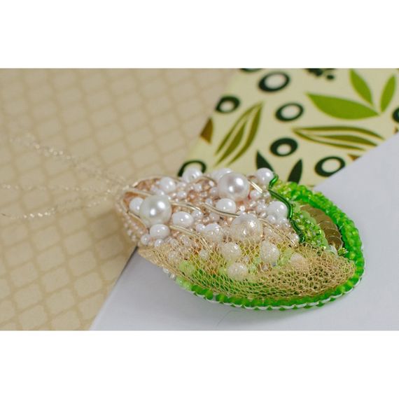 Набір для вишивання бісером прикраси "Кукурудза" AD-235 на натуральному полотні | Зображення 1