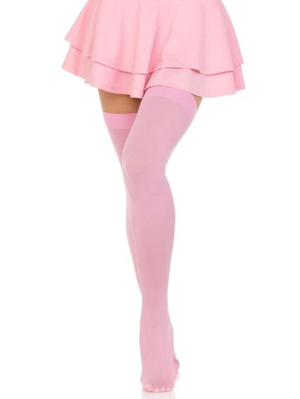 Щільні непрозорі панчохи Leg Avenue Opaque Nylon Thigh Highs Pink, One Size sexstyle | Зображення 2
