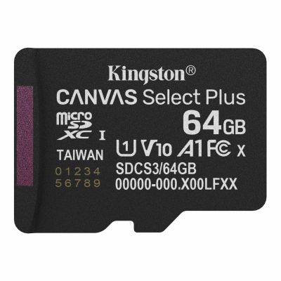 Карта памяти Kingston 64GB microSDXC class 10 UHS-I V10 A1 Canvas Select Plus (SDCS3/64GBSP)