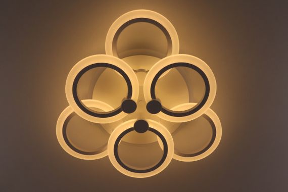 Люстра світлодіодна стельова LED світильник для квартири на стелю лед з пультом 25608 Білий 11х47х47 см. | Зображення 2