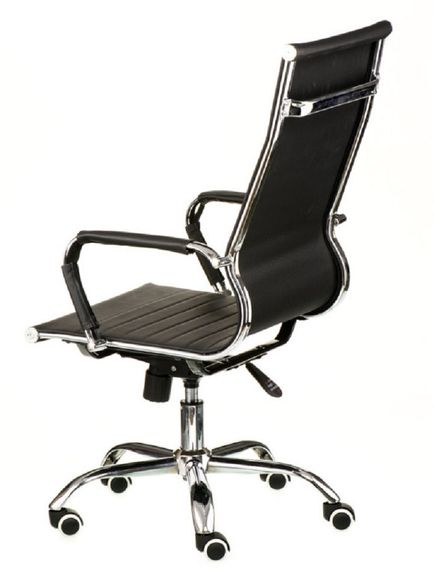 Супертонке офісне крісло для персоналу SOLANO 6 (Солоно) Artleather BLACK у чорному шкірозаміннику | Зображення 2