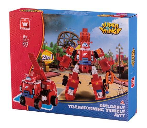 Конструктор-трансформер Super Wings Small Blocks 2-in-1 Buildable Transforming Vehicle Jett, Джетт (EU385005) | Зображення 7