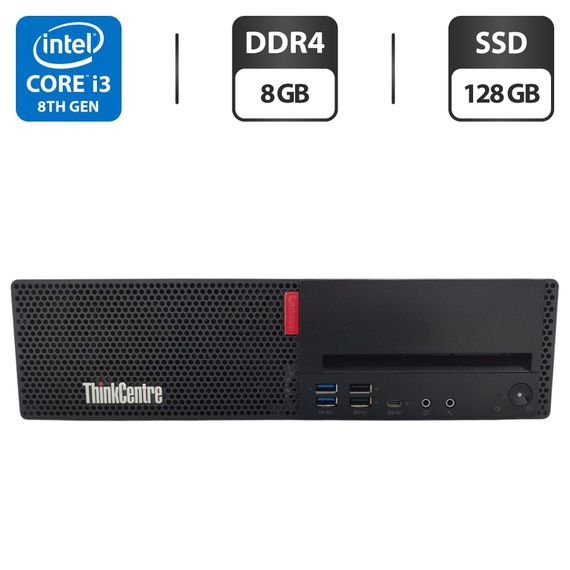 Комп'ютер Lenovo ThinkCentre M720s SFF / Intel Core i3-8100 (4 ядра по 3.6 GHz) / 8 GB DDR4 / 128 GB SSD / Intel UHD Graphics 630 б/в