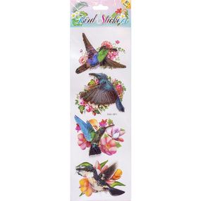 Набір голографічних наклейок "Колібрі" FAX-001, 14х43 см, 8D, 4 картинки