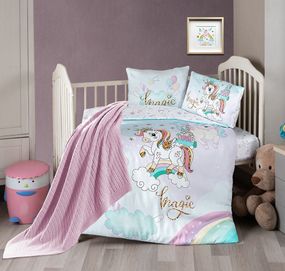Дитячий комплект постільної білизни з пледом First Choice Baby Digital Satin Nirvana 100х150 см. Magic