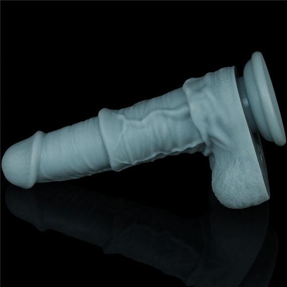 Реалістичний вібратор - Rechargeable Thrusting and Vibrating Silicone Dildo 11" Blue Sex Aura | Зображення 7
