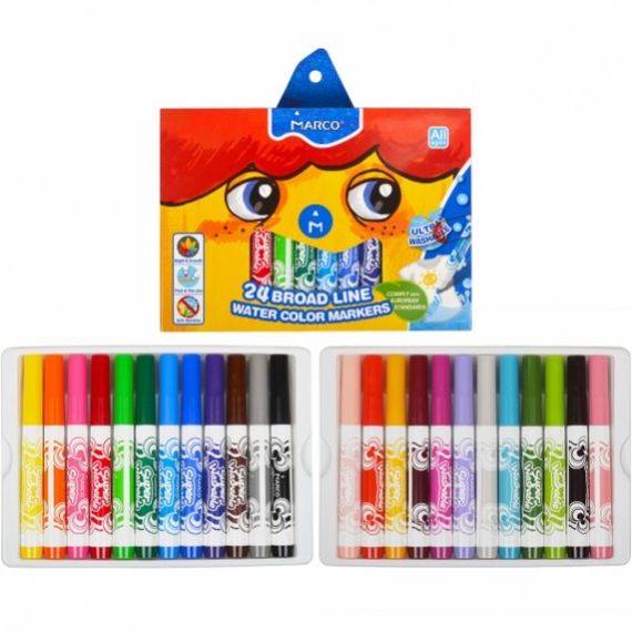 Набір фломастерів Marco Super Washable Jumbo 1632-24CB 24 кольори