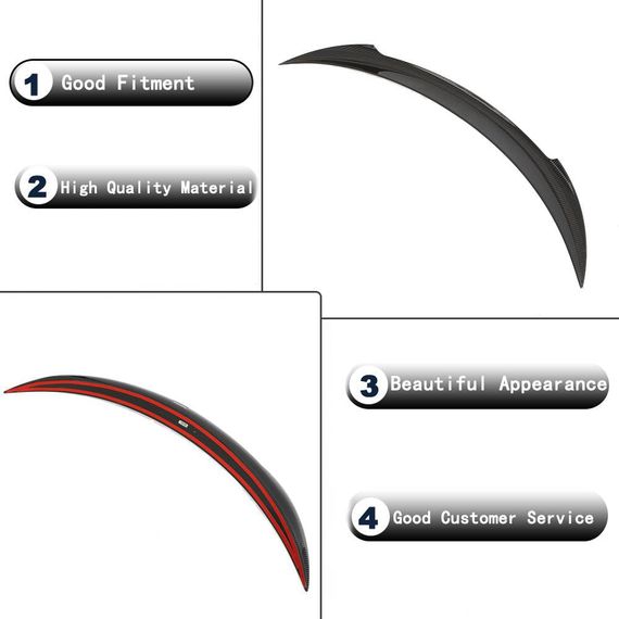 Спойлер V1 (2023-2025, Карбон) для Tesla Model 3 2017- гг | Зображення 4