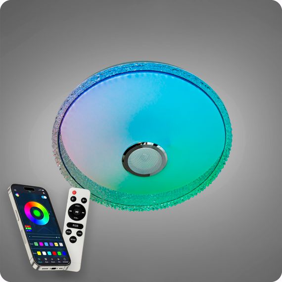 Люстра світлодіодна 517 Dlight RGB з пультом і  колонкою 80Вт Білий (02160) | Зображення 1