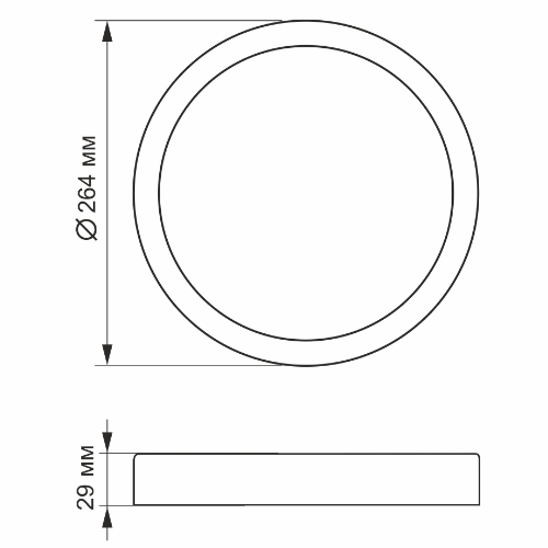 LED Світильник накладний круглий 24W 5000К 220V чорний VL-DLRS-245B Videx | Зображення 1