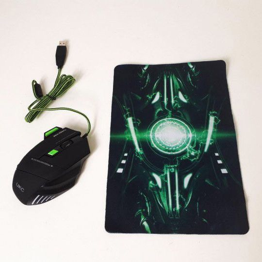 Мышка проводная игровая UKC 6967 OE-478 с ковриком