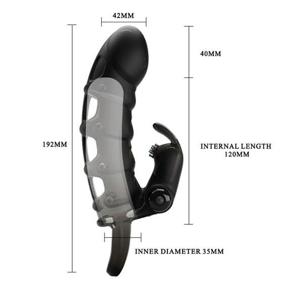 Насадка на член - Pretty Love Cuper Vibrating Penis Sleeve Black | Зображення 1