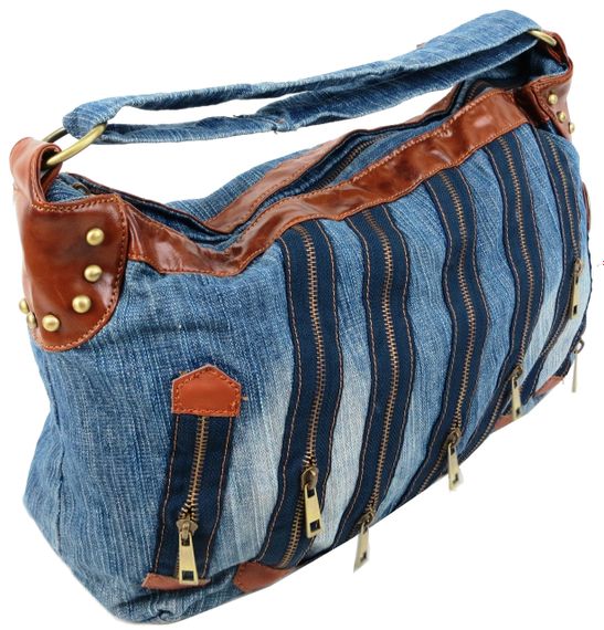 Женская джинсовая сумка Fashion jeans bag синяя | Зображення 2
