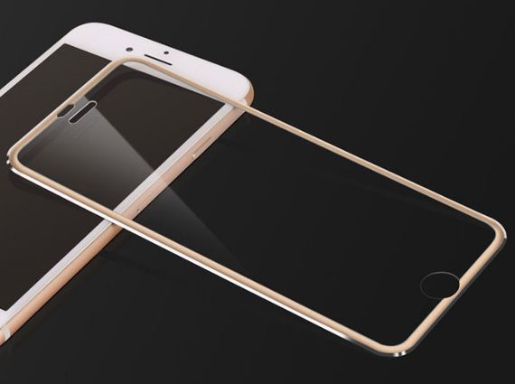 3D Metall защитное стекло для iPhone 7 Plus / iPhone 8 Plus - Gold