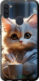 Чохол на Samsung Galaxy M11 M115F Білий кіт "5646b-1905-2448"
