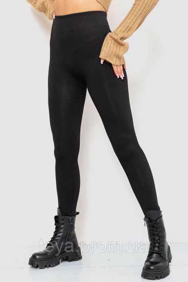 Лосини безшовні на флісі, колір чорний, розмір S-XL FA_008617 | Зображення 3