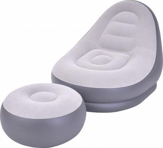 Надувний диван з пуфом Air Sofa / Надувне велюрове крісло з пуфом | Зображення 5