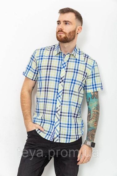 Сорочка чоловіча картата колір жовто-синій розмір M FA_003830