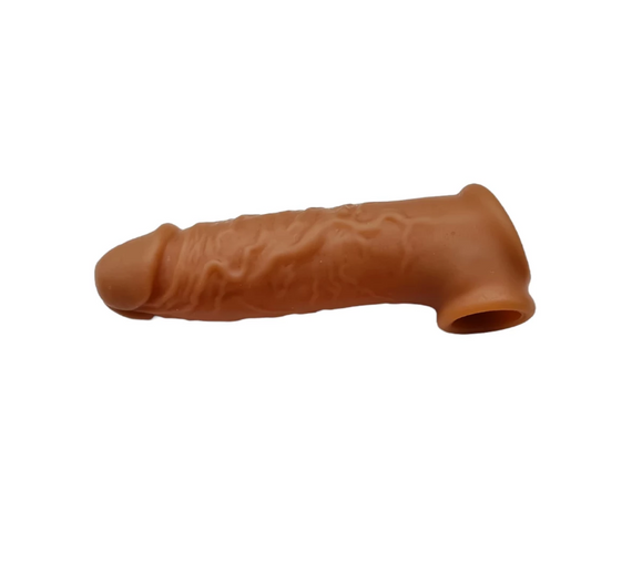 Насадка с двойной петлей для мошонки и члена 165 мм  Brown sexstyle | Зображення 1