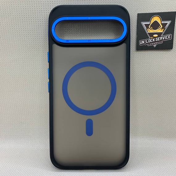 Google Pixel 9 Pro BQ MagSafe Millitary Матовий чохол Протиударний чорний синій | Зображення 1