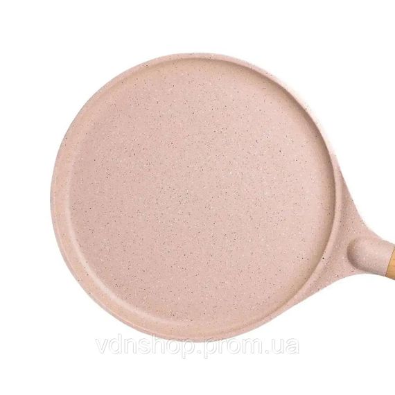 Алюминиевая блинная сковорода с мраморным антипригарным покрытием Ø 26 см, толстое дно MGC бежевый HP-4-429CR | Зображення 3